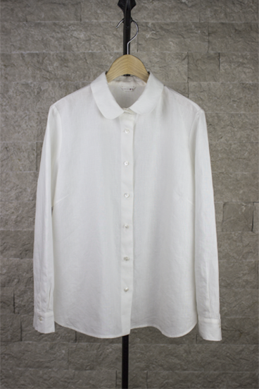 小森縫製　白のリネンシャツ