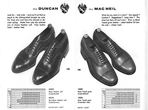 1950年代アメリカ靴のイラストを使ったカタログ